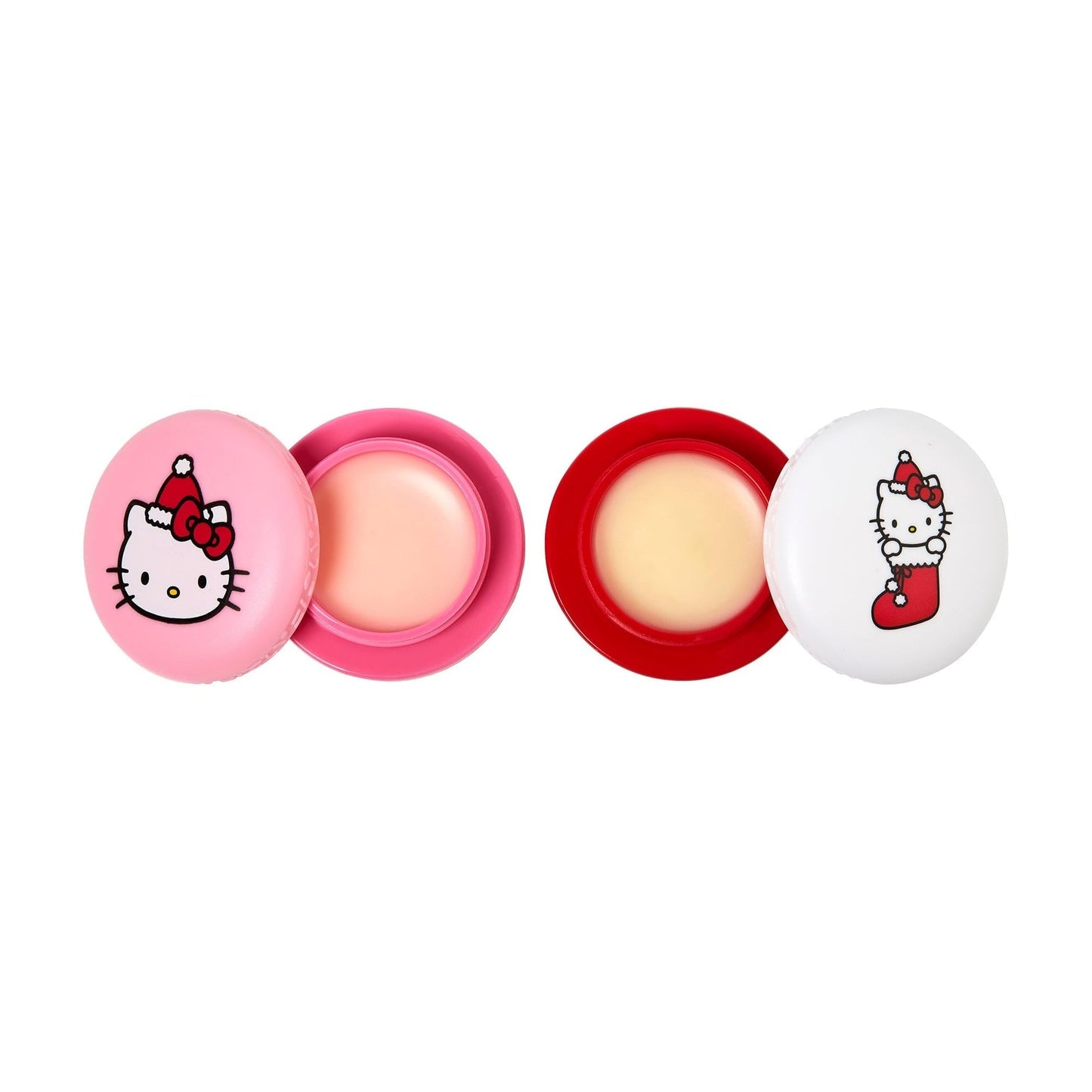 The Créme Shop x Hello Kitty & Friends Macaron Lip Balm Duo, Korean Lip Balm with Murumuru Seed Butter and Hyaluronic Acid (Mixed Berry & Icing on the