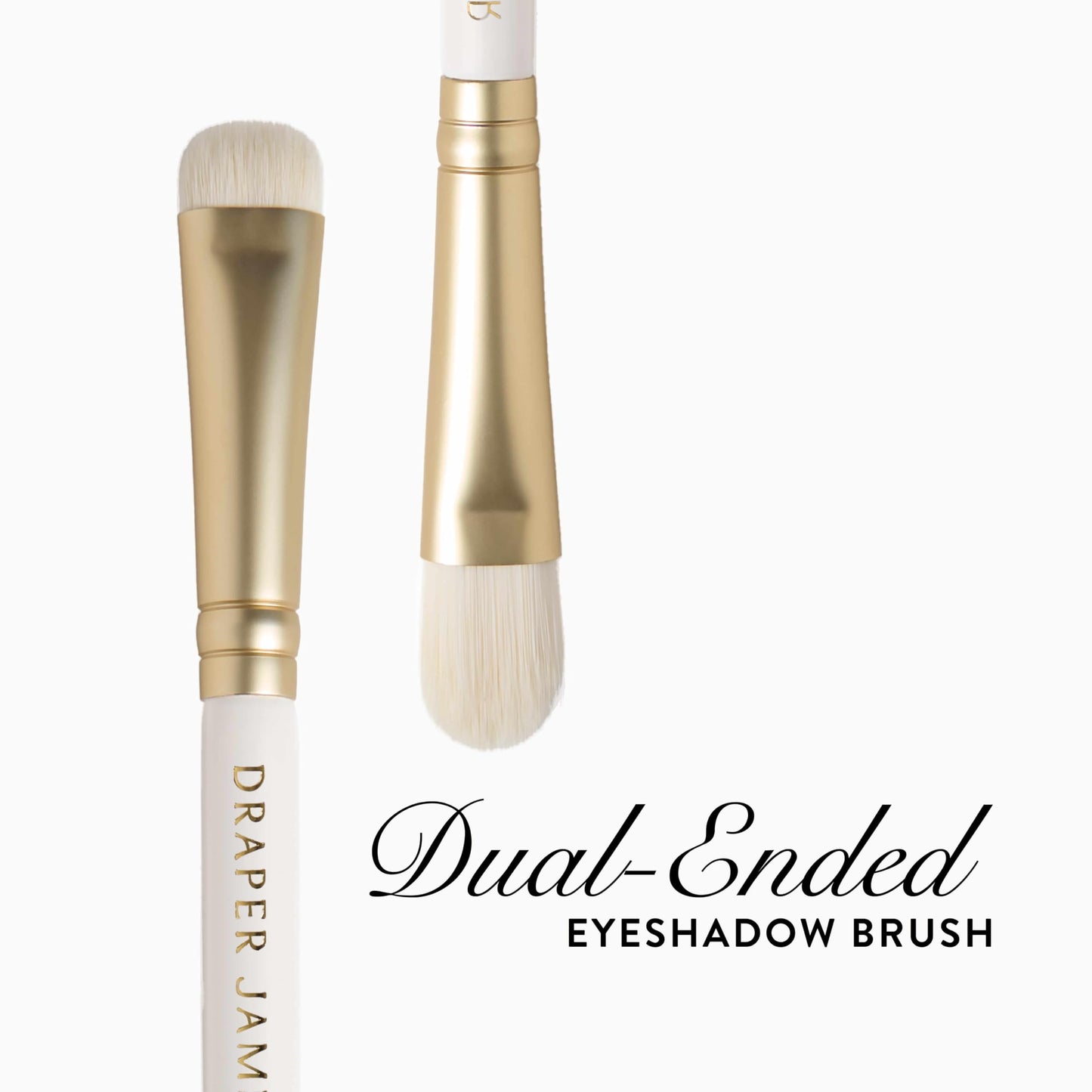 LAURA GELLER NEW YORK Dual-Ended Eyeshadow Brush - Flat Packing & Fluffy Blending Brush for Baked & Pressed Eyeshadow - Limited Edition Draper James