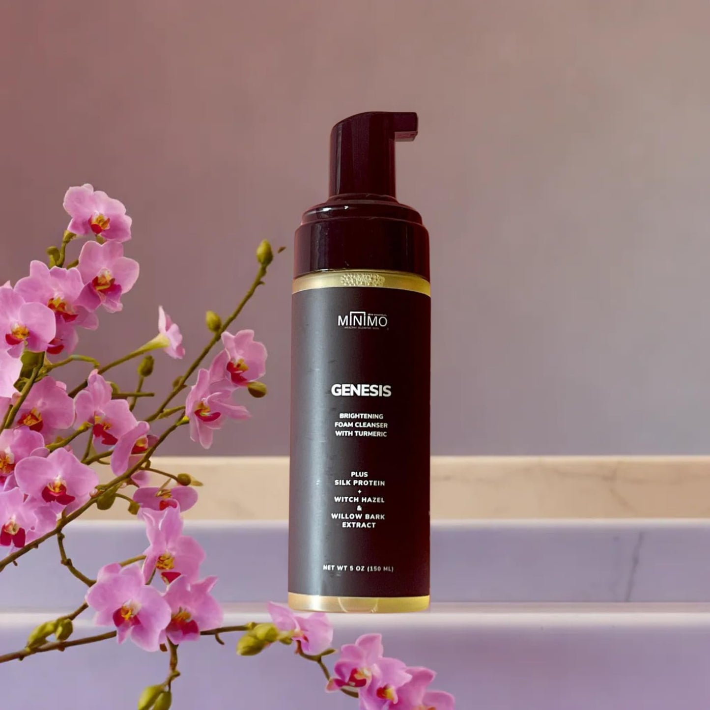 Minimo Bath & Body Genesis Sulfate-Free Turmeric Facial Cleanser | Turmeric Foaming Cleanser For Sensitive Skin | Facial Wash For Women & Men, Oily