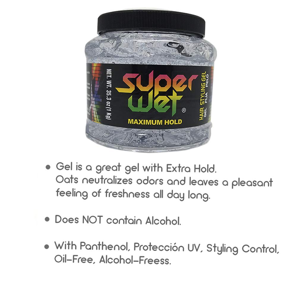 Midway Importing Clear Jumbo Super Wet Hair Styling Gel, 2.2 Pound