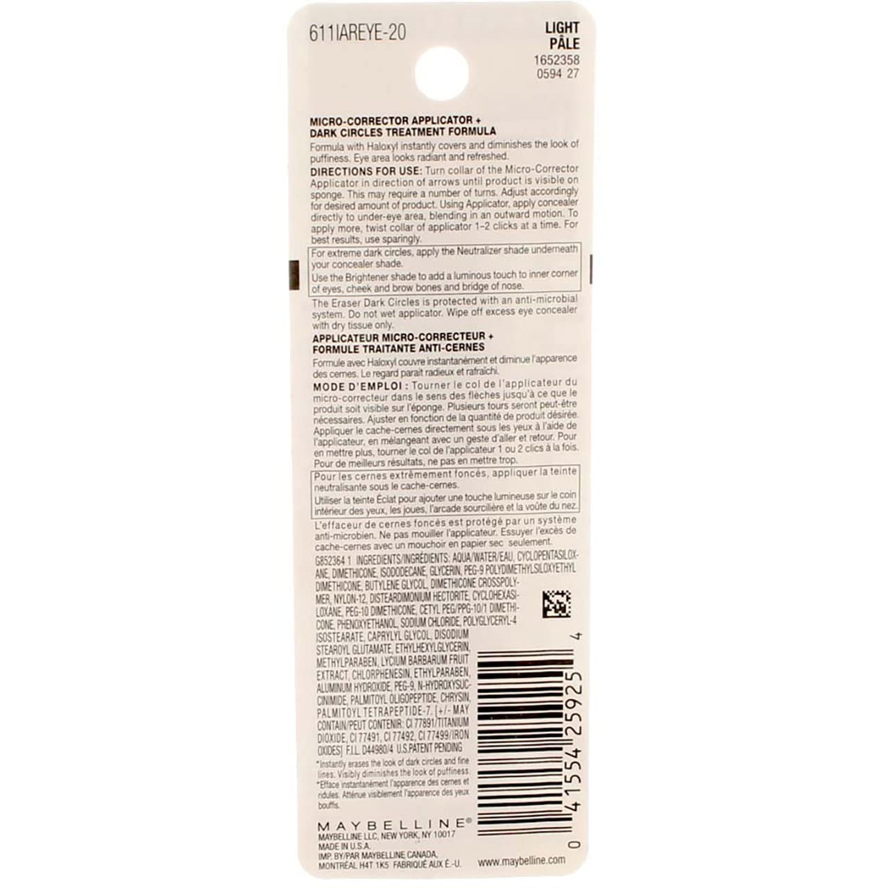 Maybelline Instant Age Rewind Eraser Dark Circles Treatment Concealer, Light 0.2 oz (Pack of 7)