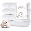 MAURA Basics Performance Bath Towels 100% Turkish Cotton with Hook Loops. Extra Large Luxury Absorbent Plush Towel Sets for Bathroom, Daily Use…