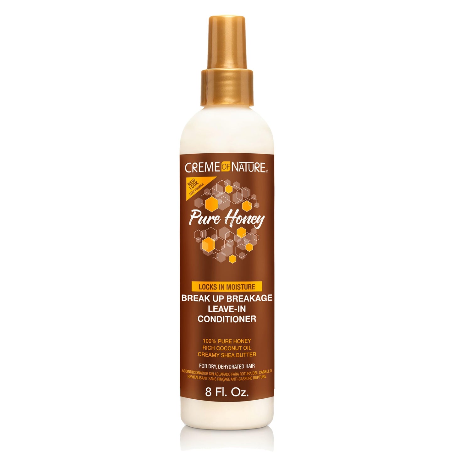 Creme of Nature Pure Honey Leave-In Conditioner, Moisture-Rich Detangler for Dry, Damaged Hair, With Coconut Oil & Shea Butter, Sulfate-Free Formula