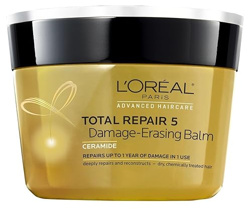 L’Oreal Paris Total Repair 5 Damage-Erasing Balm 8.5 Ounce Jar (251ml) (3 Pack)