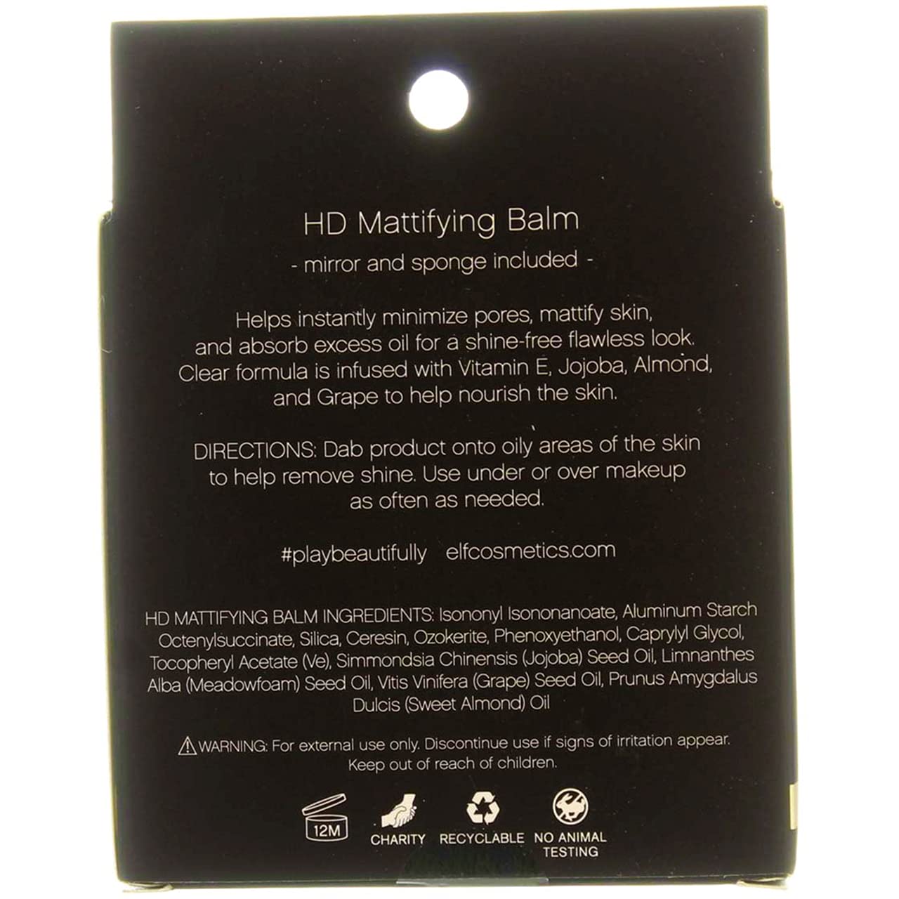 e.l.f. HD Mattifying Balm for use as a Foundation for Your Makeup, Provides a Shine Free Look, Portable Mirrored Compact 0.3 Ounce