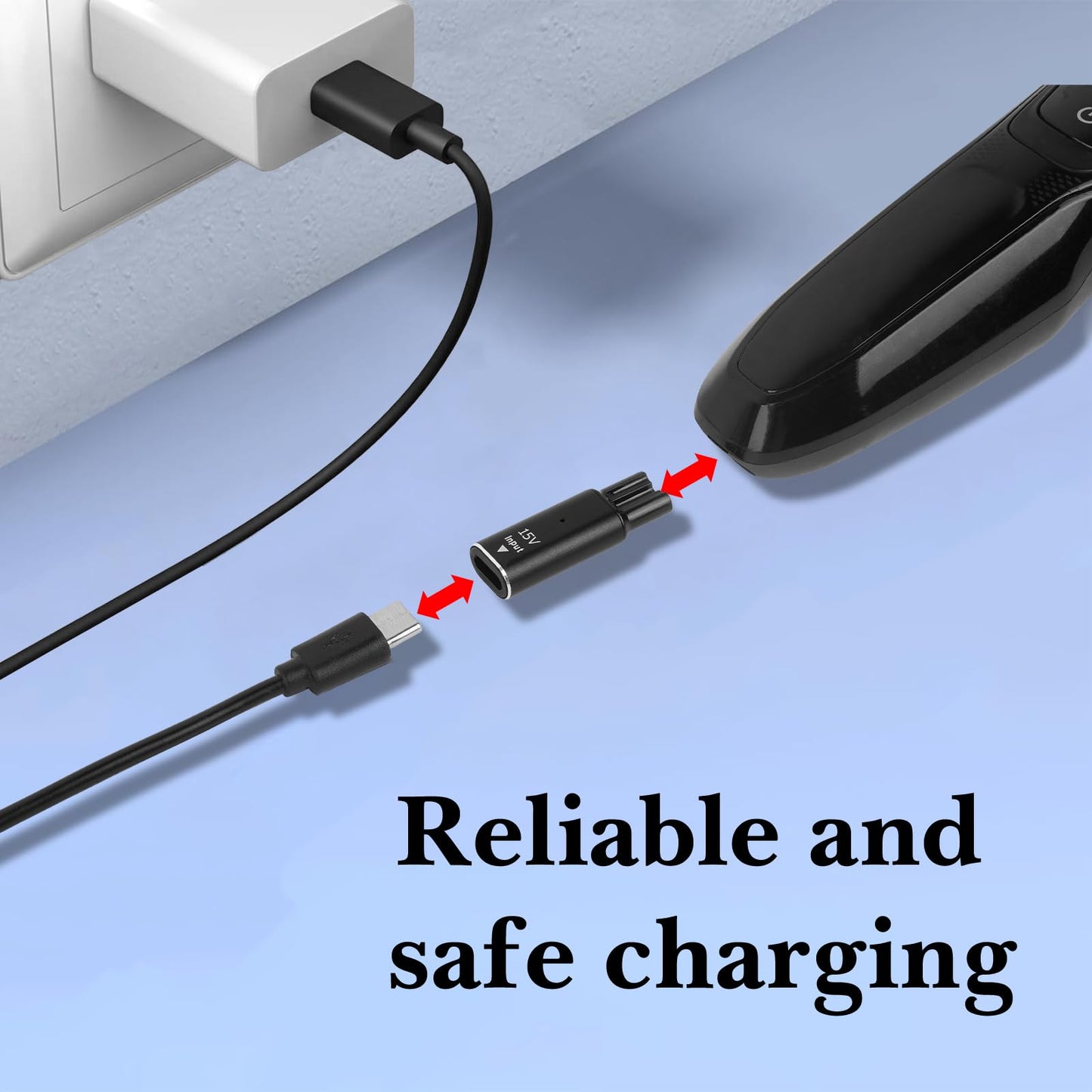 Linkidea 2 Pack 15V USB-C Shaver Charging Adapter Converter, Compatible with Philips Norelco OneBlade HQ8505, QP6520, QP6530, Type-C Replacement Beauty and Personal Care Linkidea