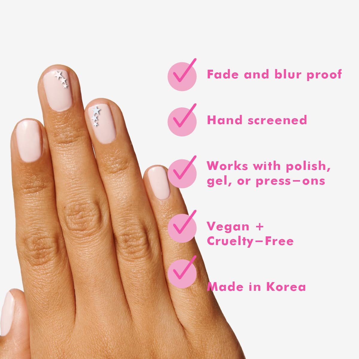 Olive & June Nail Art Stickers | Easy-to-Use Nail Designs | Hand-Screened, No-Fade Ink | Accent, Mix & Match, or Cover Chipped Polish | Shimmery Stars Beauty & Personal Care Olive & June