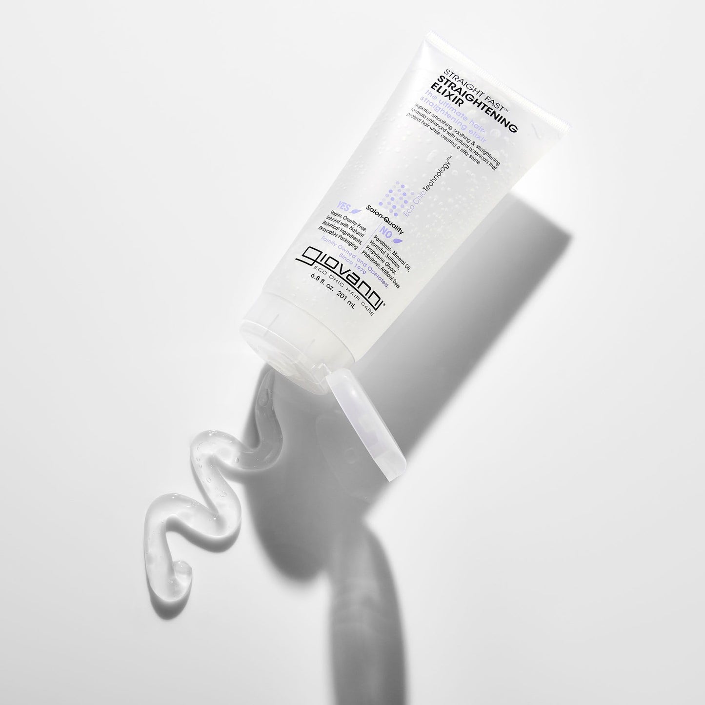 GIOVANNI ECO CHIC Straight Fast Straightening Elixir - Helps Smooth Curls & Straighten Hair, Temporarily Straightens Hair, Heat Protectant