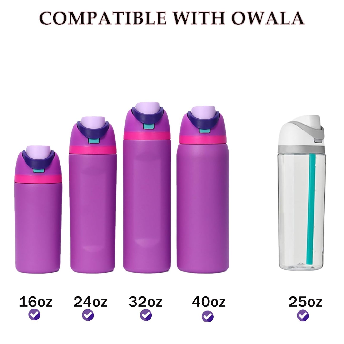 Noiimiy Replacement Cap for Owala Freesip, Replacement Lid Compatible with Owala Cup Sizes 16oz 24oz 32oz 40oz This BPA-Free One-Touch Water Bottle