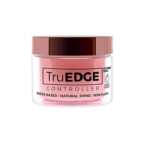 TruEDGE Controller Extreme Hold Water-Based Pomade - Ntaural Shine & Non-Flaky Scented Edge Control - Perfect for Hair-Braiding (Sweet Peach)
