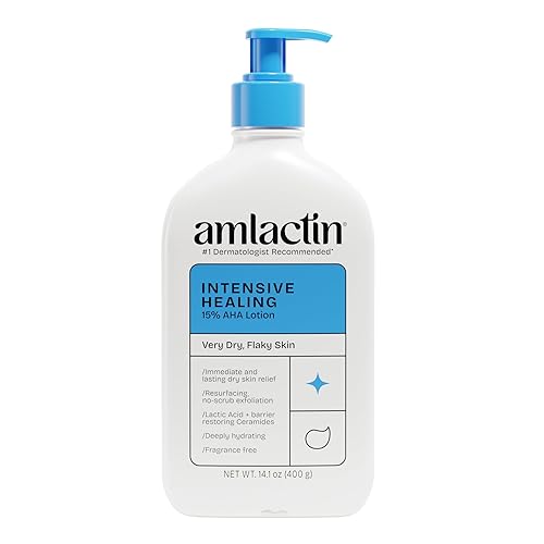AmLactin Intensive Healing Body Lotion - Therapeutic Lotion for Extremely Dry Skin - No-Scrub Exfoliator and Moisturizer with 15% Lactic Acid AHA