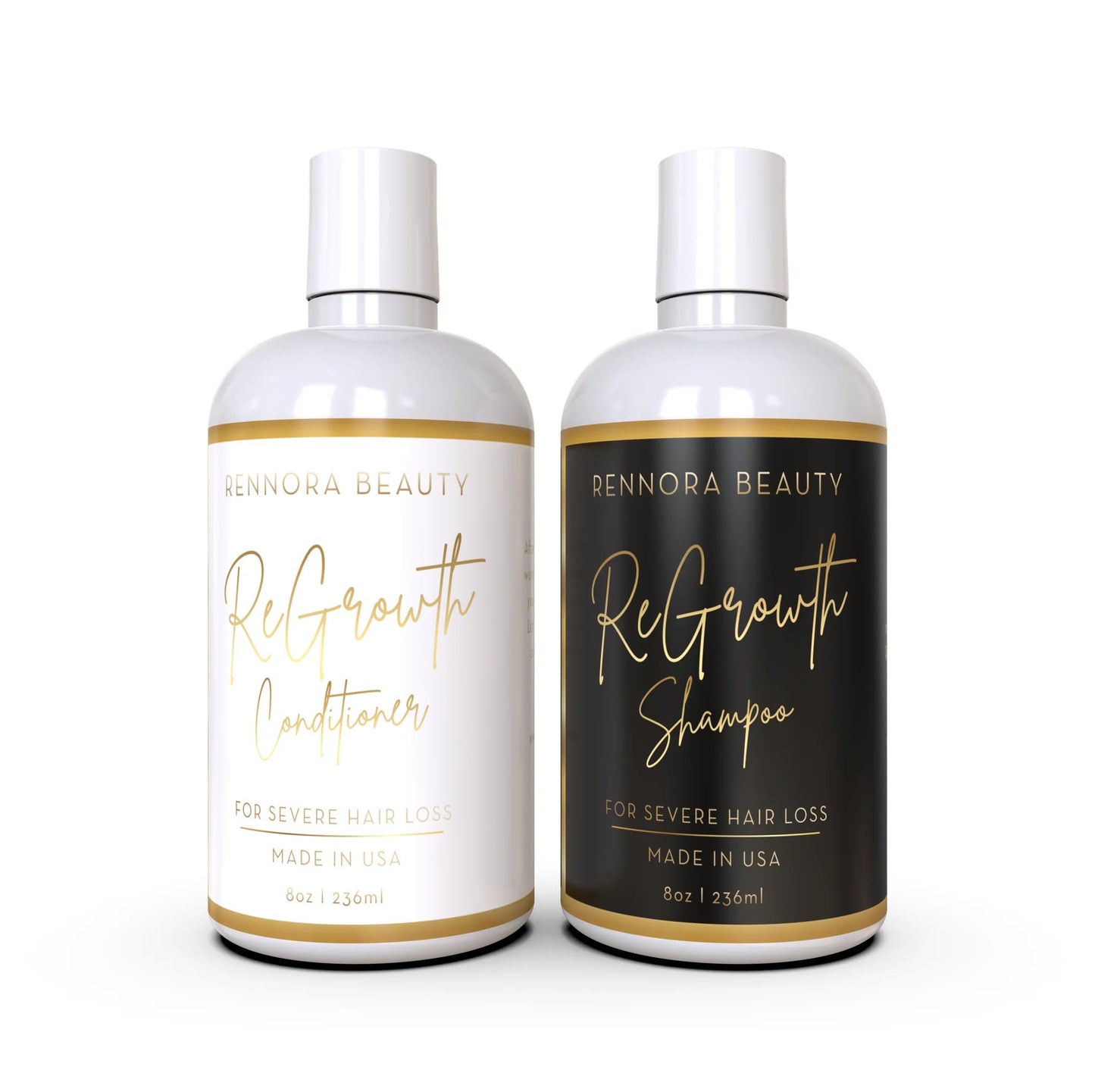Rennora Hair Growth Shampoo and Conditioner with Organic Shea Butter, Aloe Vera, Argan Oil, Green Tea, Chamomile, Irish Moss, and Vitamin E - No