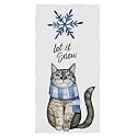 Pfrewn Cat with Scarf Blue Snowflake Hand Towels 16x30 in White Bathroom Towel, Let is Snow Winter Ultra Soft Highly Absorbent Guest Towel…