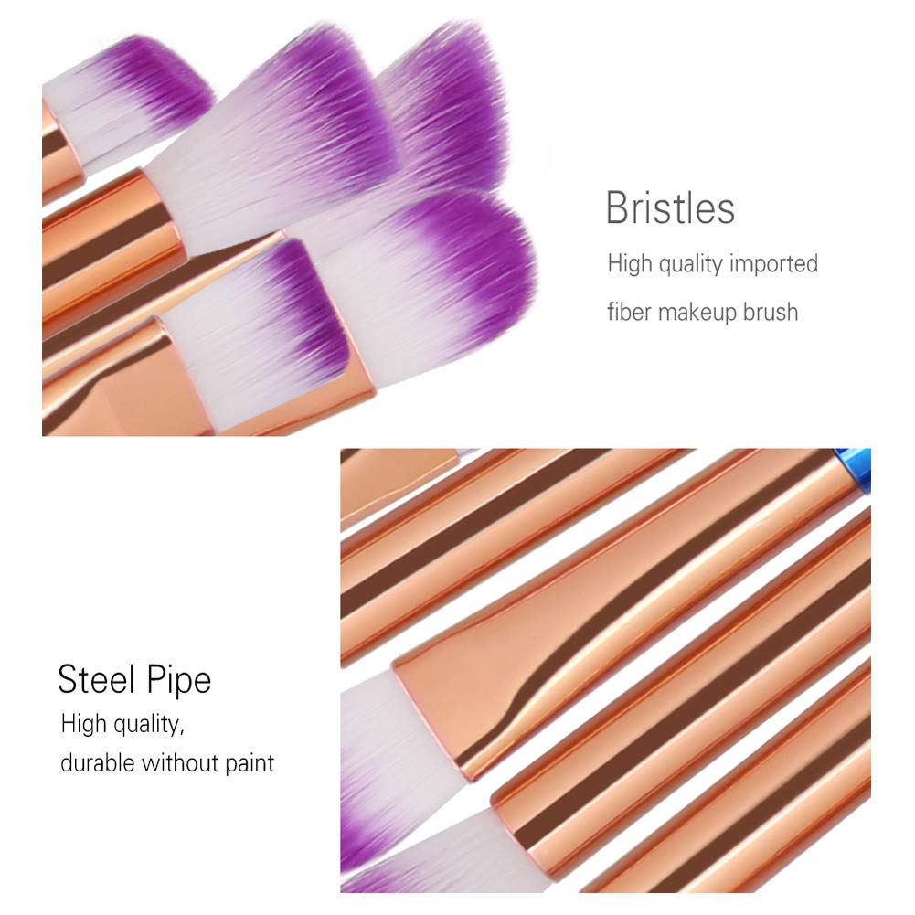 MIPPER 10pcs Diamond Handle Eye Makeup Brushes?Eyebrow Eye shadow Eyeliner Nasal shadow Cosmetics Brush Tool (mix color)