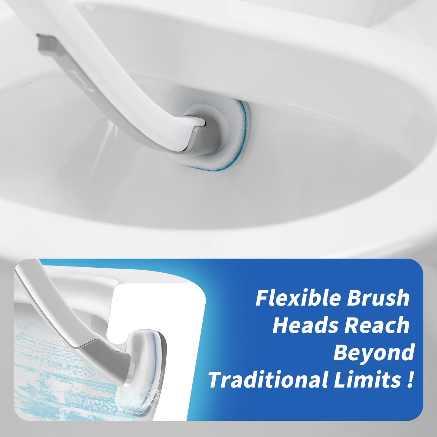 oshang Disposable Toilet Brush with Holder – Includes 14 Refills, Deep Clean Toilet Bowl Cleaner for Hygienic Bathroom Maintenance