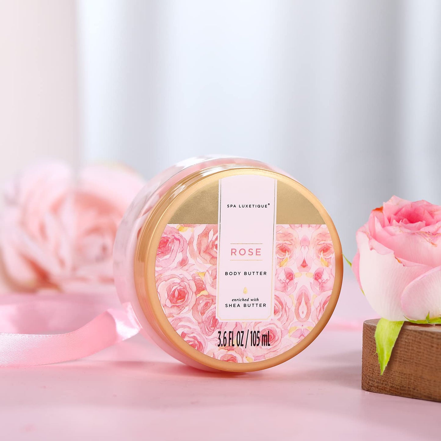 spa luxetique Gift Set For Women, Bath Sets for Women Gift, 8 Pcs Rose Spa Basket Includes Bubble Bath, Shower Gel, Body Lotion, Mom Birthday Gifts