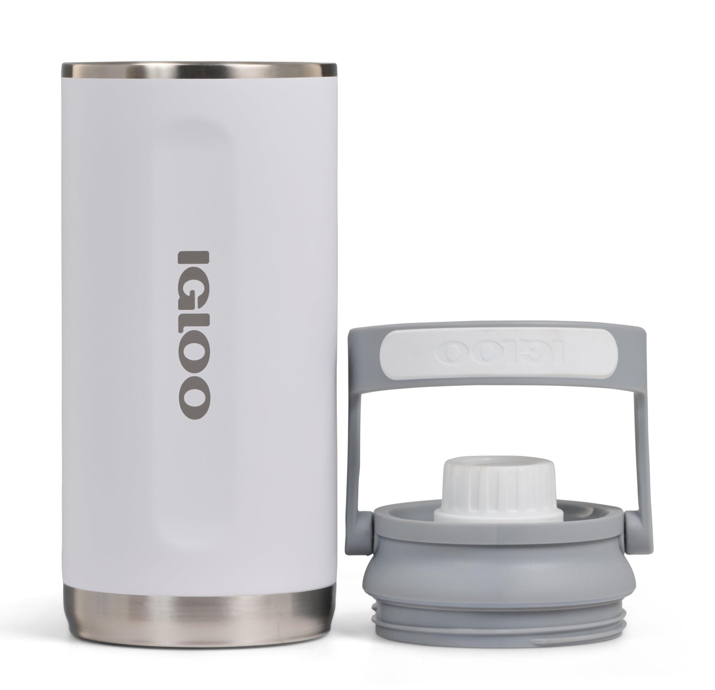 IGLOO Chug 36 Insulated Water Bottle, Stainless Steel Bottle, White, 1 Litre, Keeps Cold for up to 48 Hours