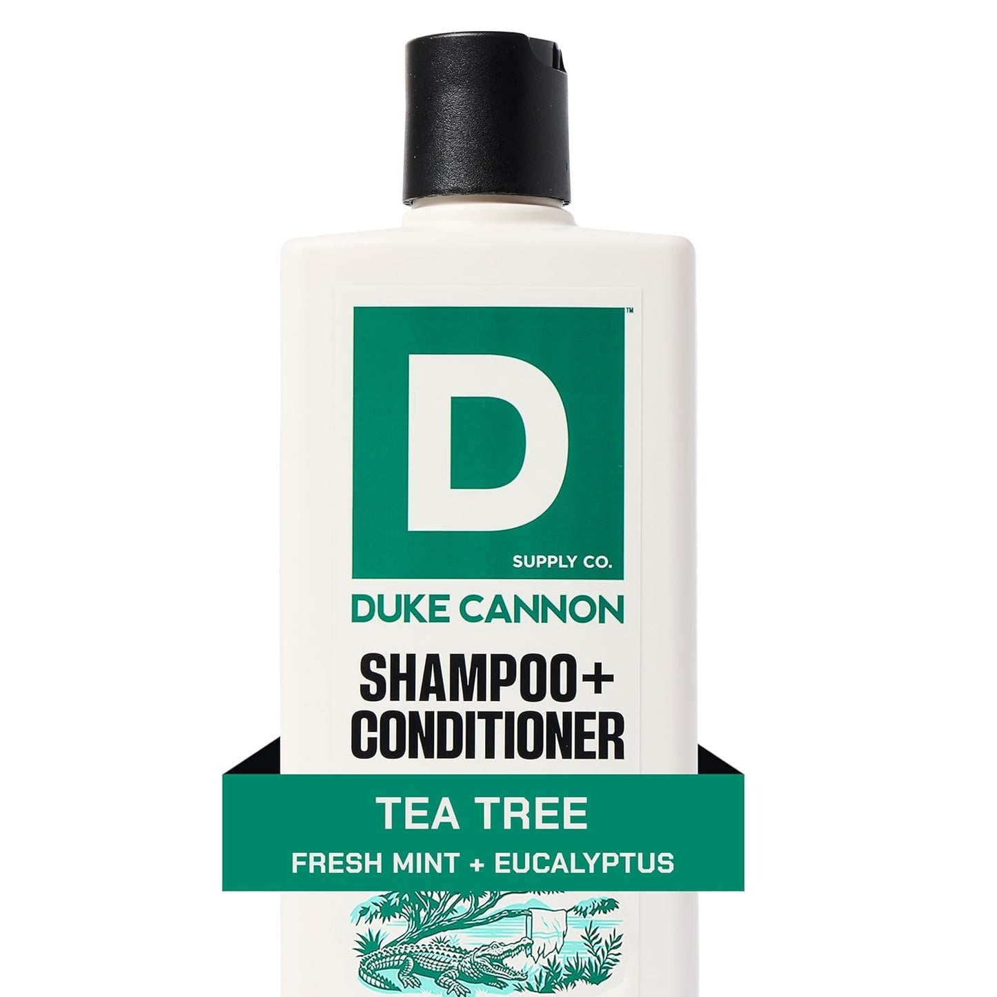 Duke Cannon Supply Co. Tea Tree 2-in-1 Shampoo and Conditioner for Men - 14 fl oz - Fresh Mint + Eucalyptus Scent - Made with Tea Tree Oil & Menthol