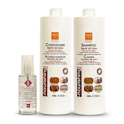 Ever Ego Semi De Lino Shampoo 33.8oz + Conditioner 33.8oz + Fluid 3.38oz