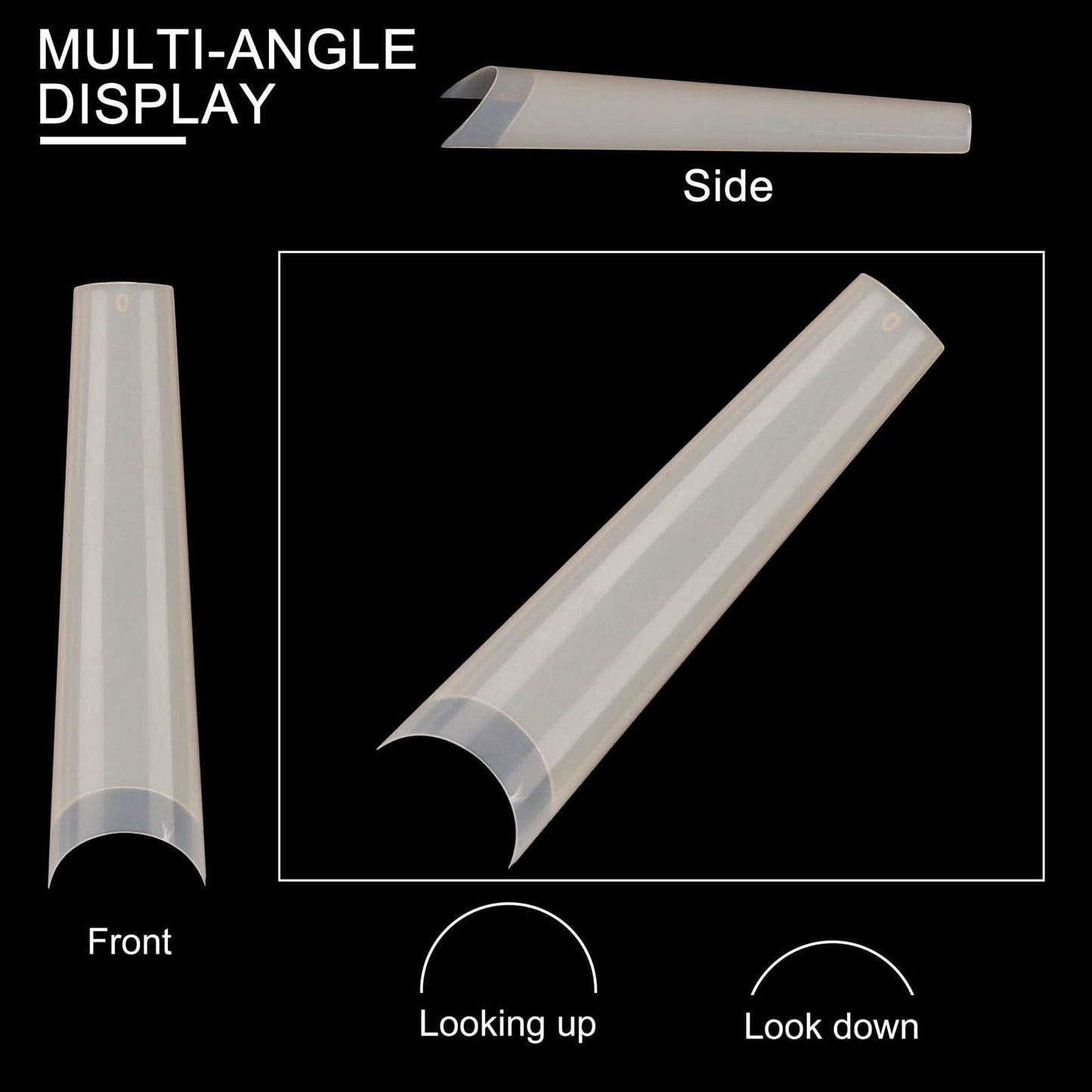 Tapered Extra Long Nail Tips, Ballerina Natural Acrylic Fake Nail Tips, Press On Nail False Nails with Box for Nail Salons and DIY Nail Art, 240PCS