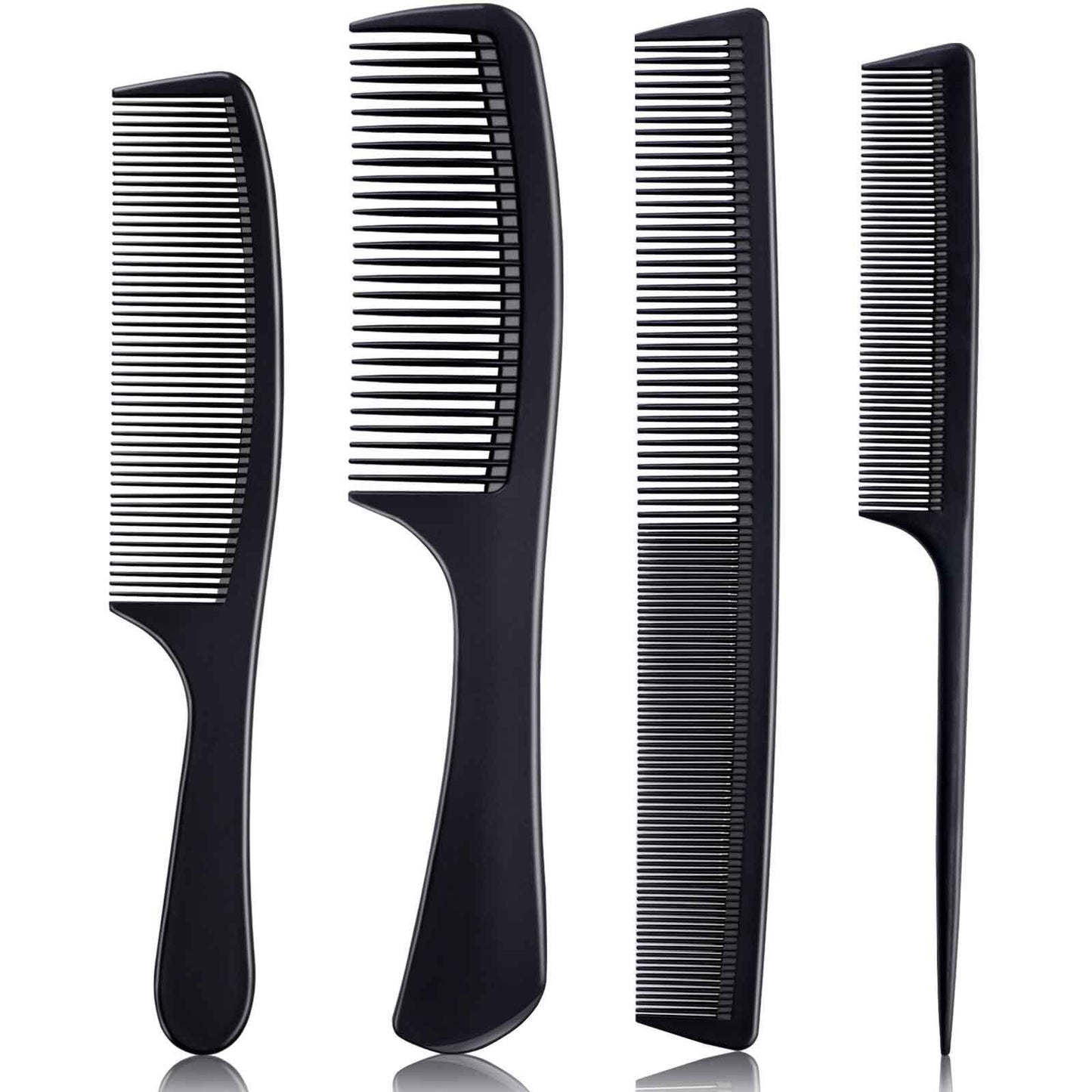 4 Pieces Combs for Women and Man, Premium Black Carbon Fiber Hair Comb Set for Teasing and Parting, Professional Combs for Hair Stylist, Fine and Wide Beauty and Personal Care Bealihelp Default Title