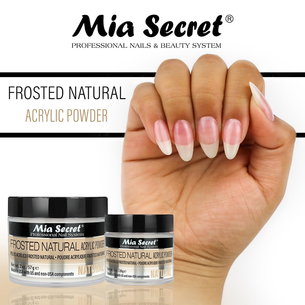 Mia Secret Frosted Natural Acrylic Powder MADE IN USA multiple sizes (1 oz.) Beauty & Personal Care Mia Secret