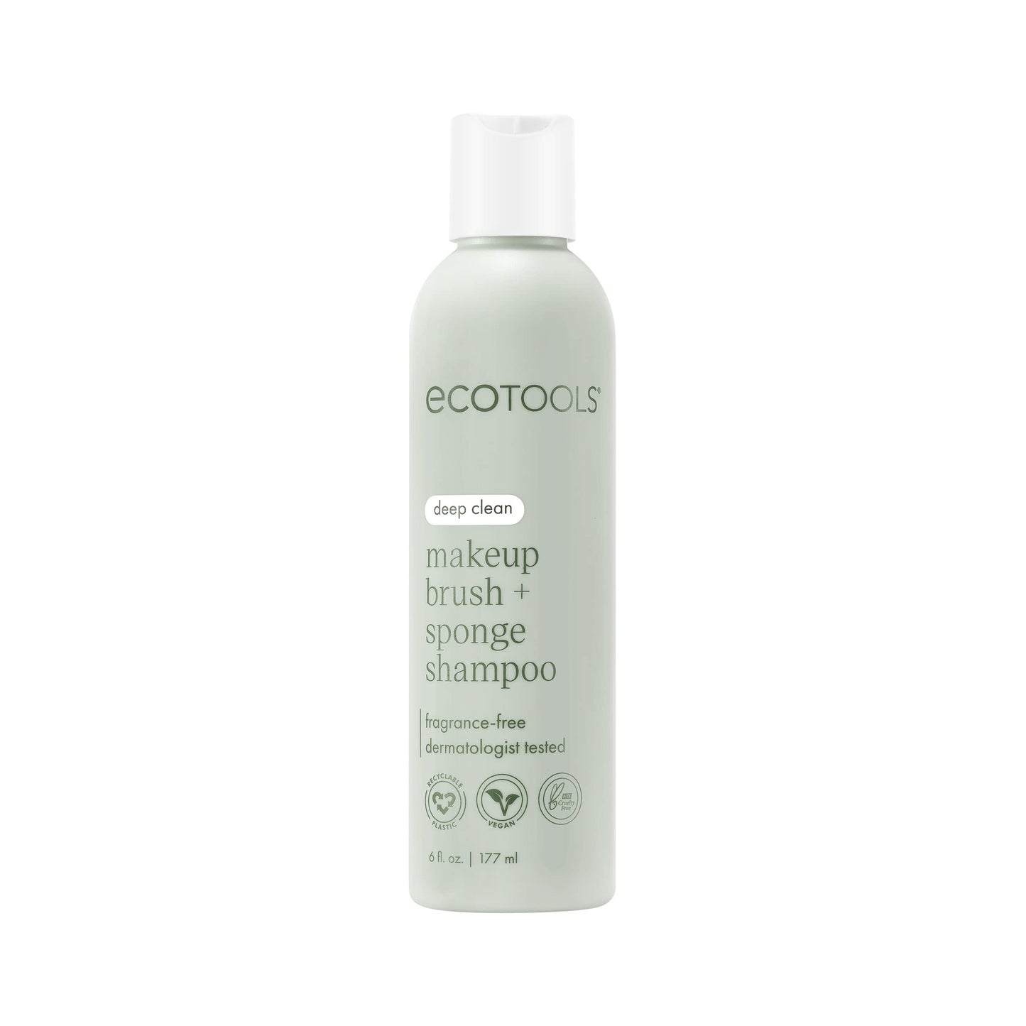 EcoTools Cleanser Shampoo for Makeup Brush/Sponge/Puffs, Remove Makeup & Impurities, Fragrance-Free, No Harsh Chemicals, Vegan & Cruelty-Free, 6