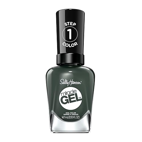 Sally Hansen Miracle Gel Salon Quality Nail Polish | Gel-Like Formula, Two-Step System, No UV Light Needed, Long Lasting | Opaque, Glossy | 762 Leaf