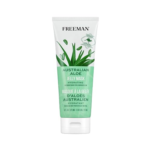 Freeman Exotic Blends Australian Aloe Jelly Mask, Leave-On Overnight Facial Mask, Calm, Soothe Irritation, & Hydrate Dry Skin, Clean Skincare, For All