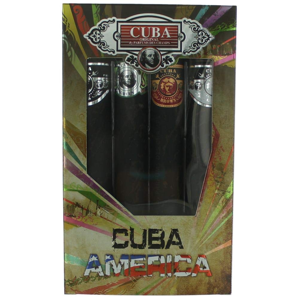 Cuba Collection By Champs For Men. Gift Set (Contains Eau De Toilette Spray 1.17 Oz / 35 Mlcuba Black & Brown & Green & Grey).