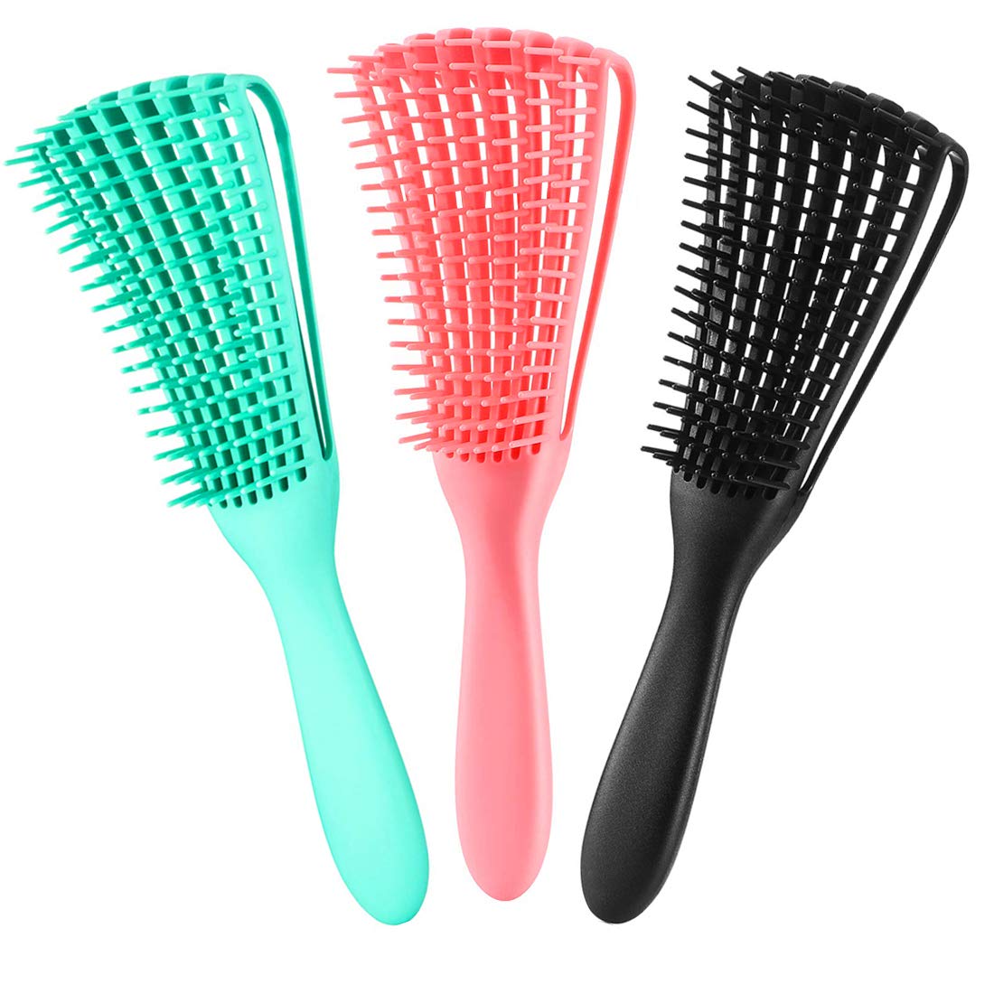 3 Pack Hair Detangler Brush for Afro America/African Textured 3a to 4c Kinky Wavy/Curly/Coily/Wet/Dry/Oil/Thick/Long Hair, Detangling Brush