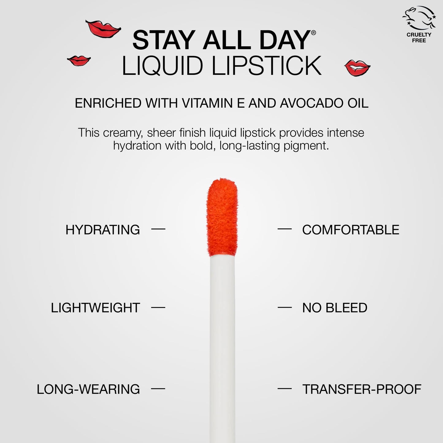 stila Stay All Day Liquid Lipstick, Sheer Matte Finish, Long-Lasting Color Wear, No Transfer, Lightweight, Hydrating with vitamin E & Avocado Oil