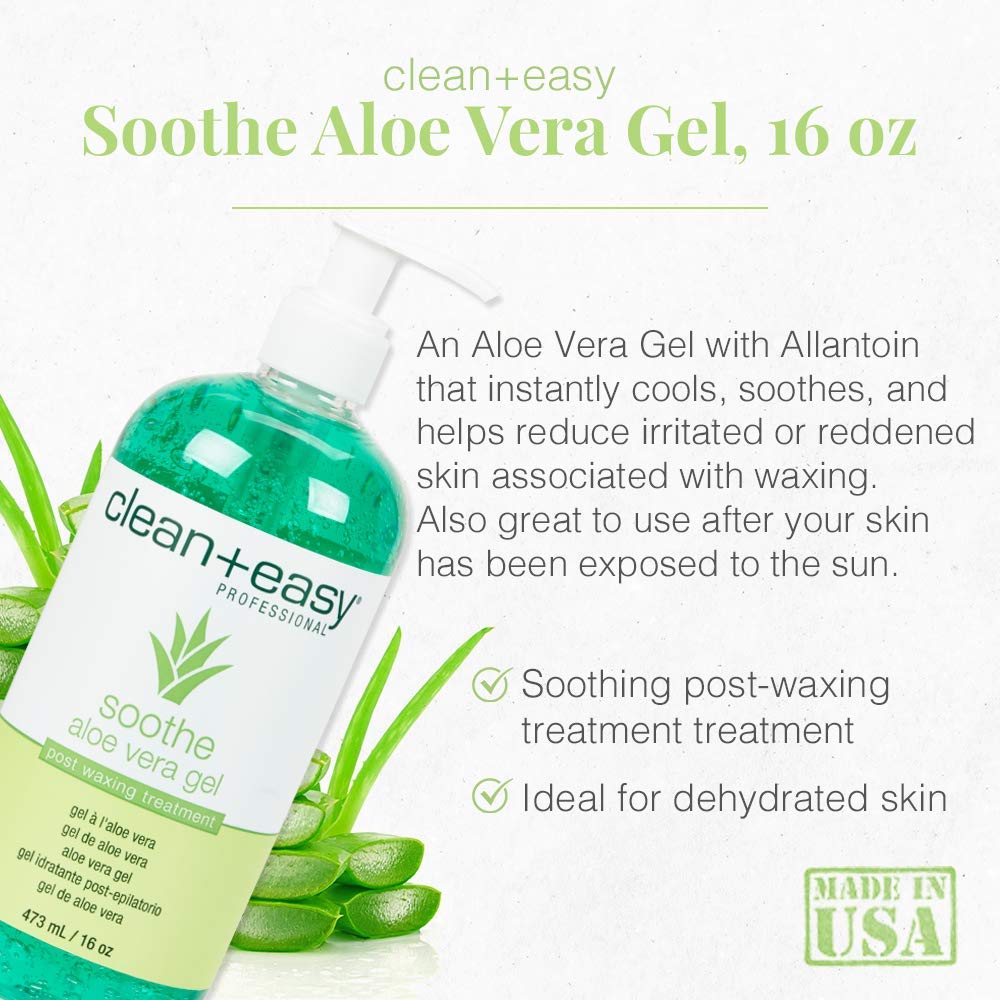 Clean+Easy Soothe Aloe Vera Gel 16 Ounce Pump (473ml) (2 Pack)