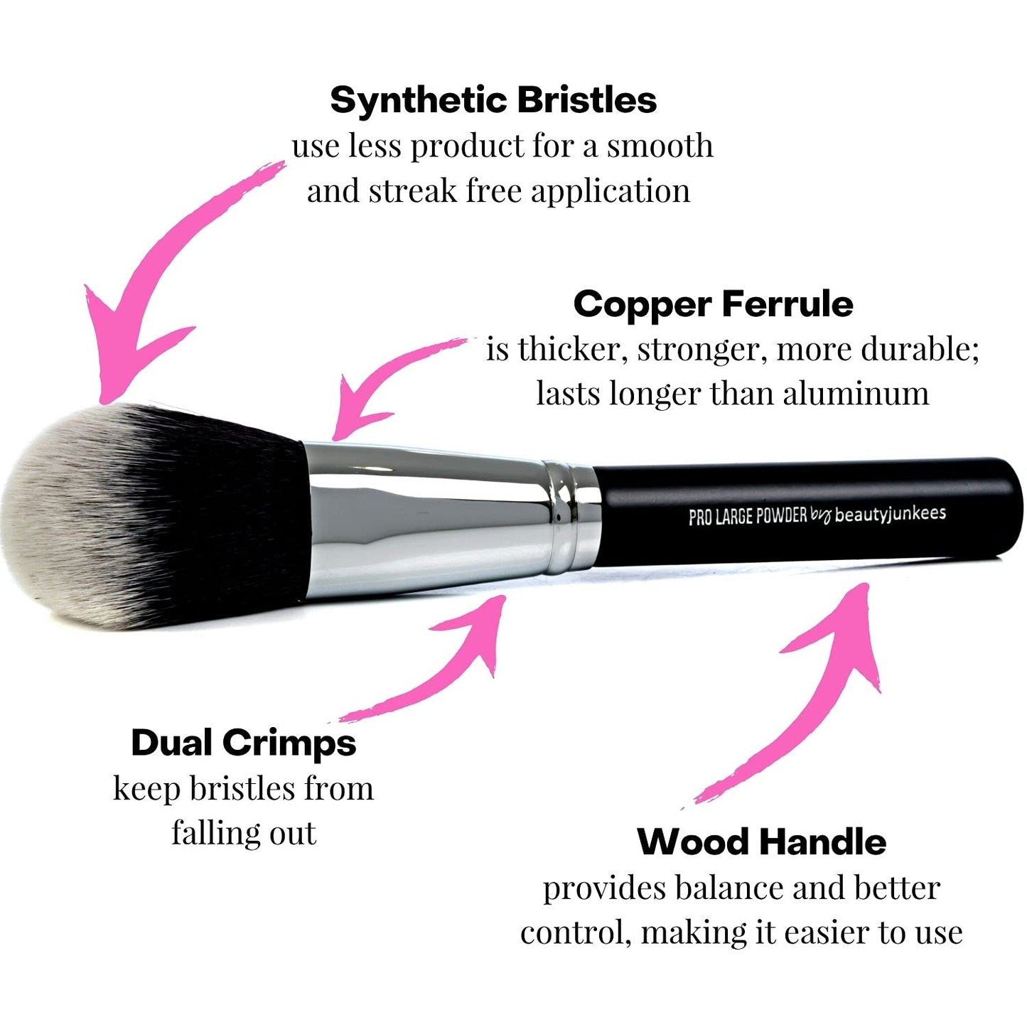 Large Finishing Powder Makeup Brush - Big Fluffy Domed Powder Make Up Brushes for Full Face, Body Bronzer Contouring, Loose, Mineral, Compact
