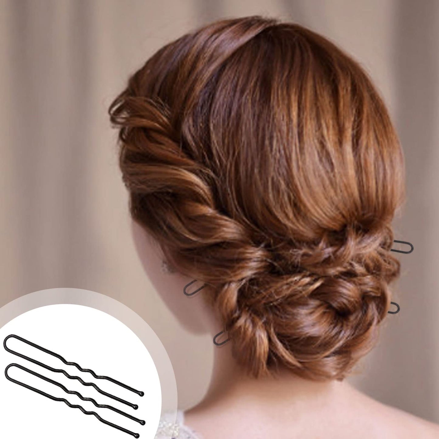 U Shaped Hair Pins for Buns, 100 PCS 2.8" Hair Pins for Women Hair Styling with Thick Hair Beauty and Personal Care Wenobby