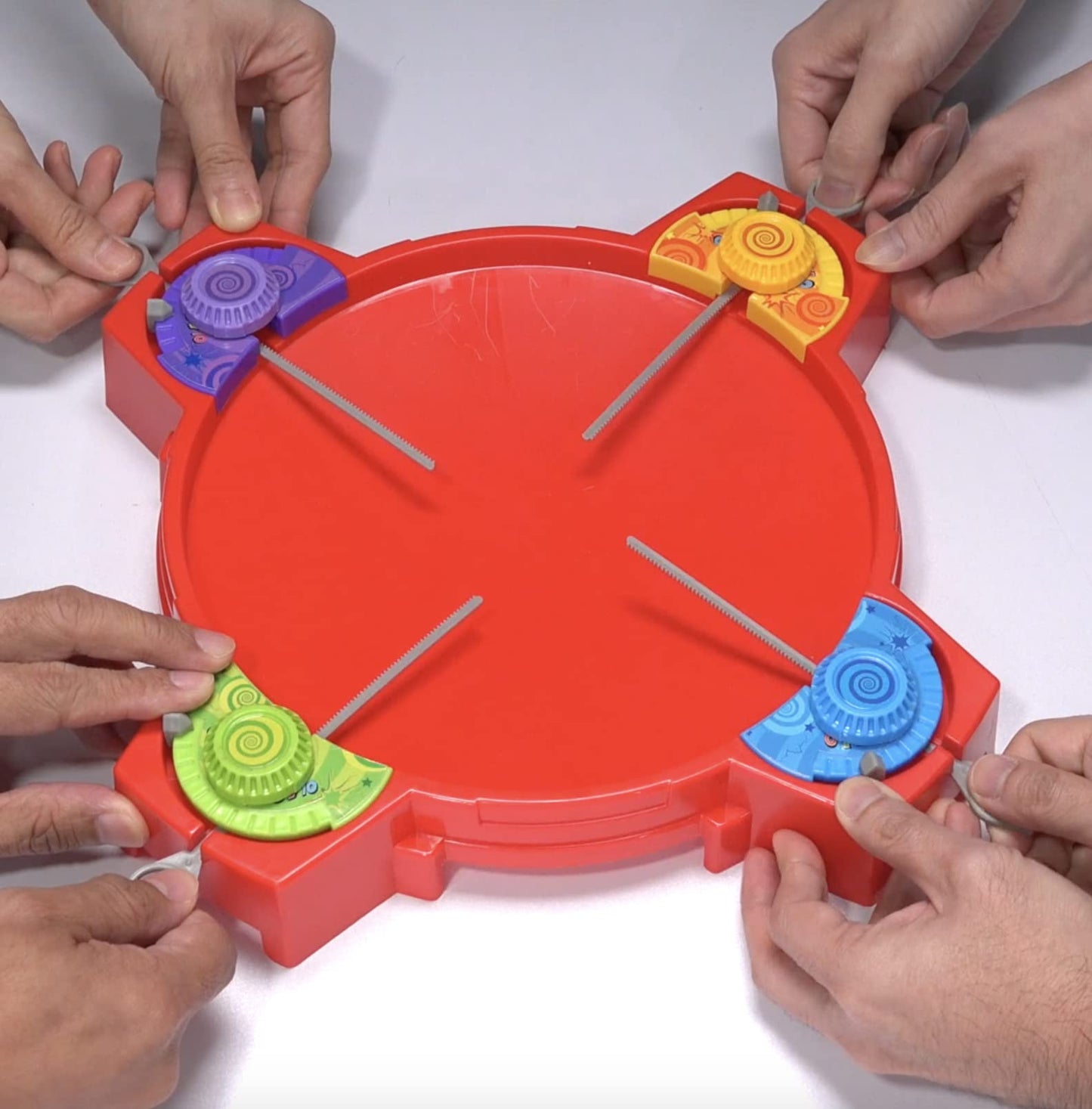 Playmind Battling Tops - The Original Classic Spinning Tops Game Set for 2-4 Kids. Insert, Press & Pull! Drop Battle Gyros in The Stadium to Combat…