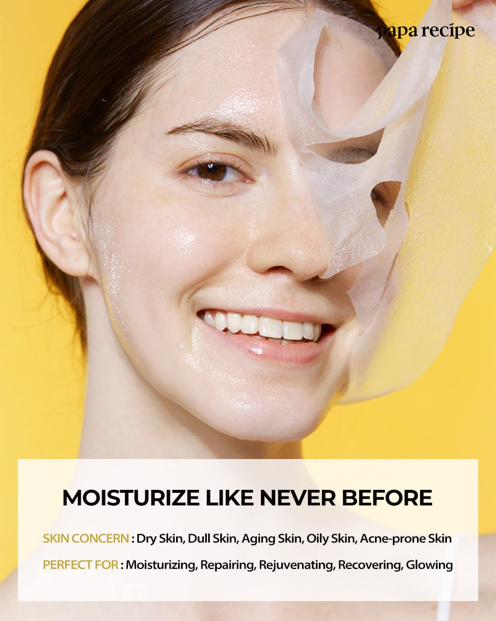 Papa Recipe Bombee Honey Mask Pack 25g * 10 sheets - Sheet Mask, Facial Skin Care, Deep Moisturizing Serum for Dry Skin - Korean Skin Care, K-Beauty