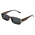 Betsey Johnson Women's Free Spirit Rectangle Sunglasses, Leopard, 57 mm