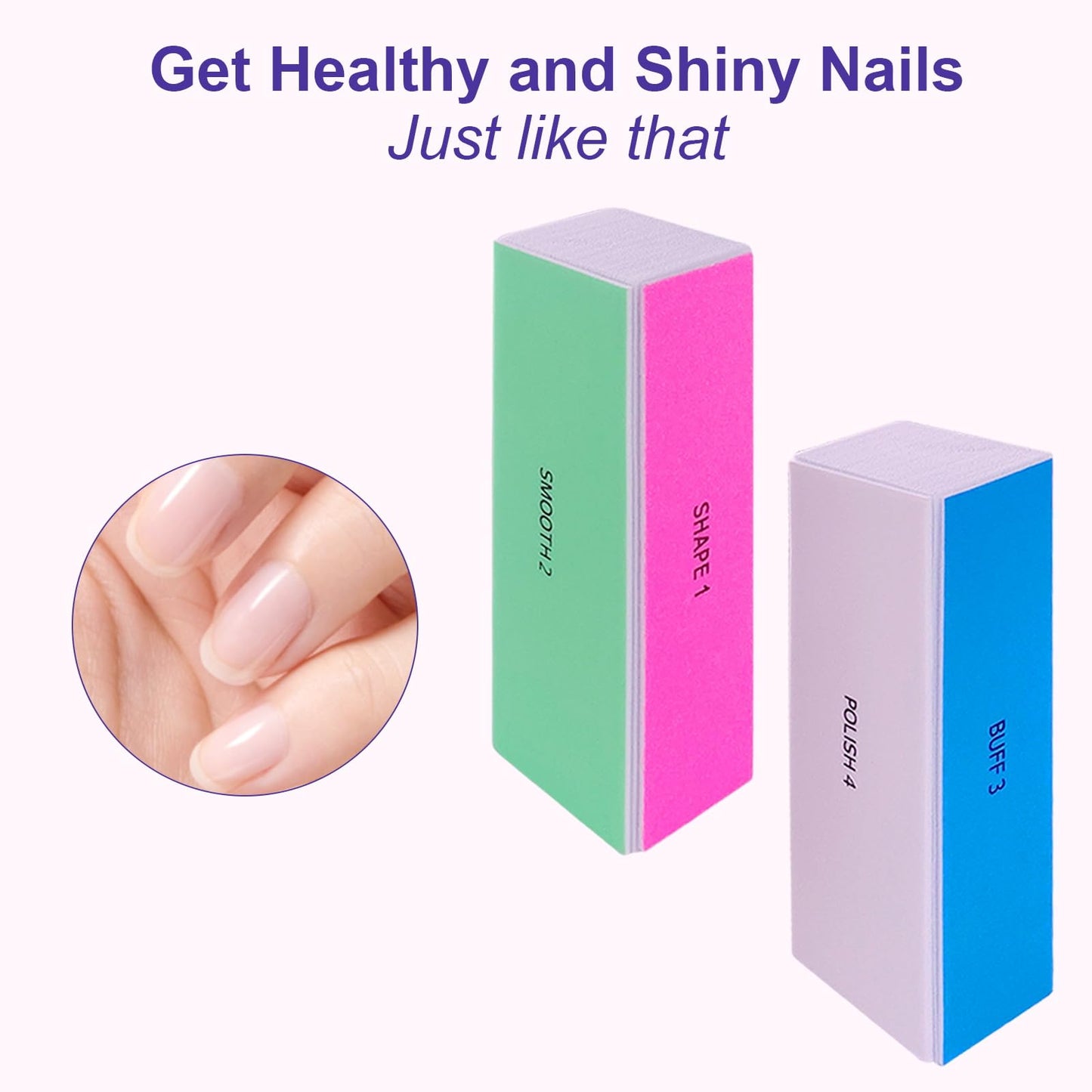 4 Way Nail Buffer Block (4 Pcs), Nail Shine Buffers Blocks Files for Natural and Acrylic Nails Smoother Buffing Block Polisher Fingernail File Buffer Beauty and Personal Care HomeyEra