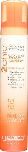 GIOVANNI 2chic Ultra-Volume Big-Body Hair Spray - Daily Volumizing Formula with Papaya & Tangerine Butter, Promotes Weightless Control for Fine Limp