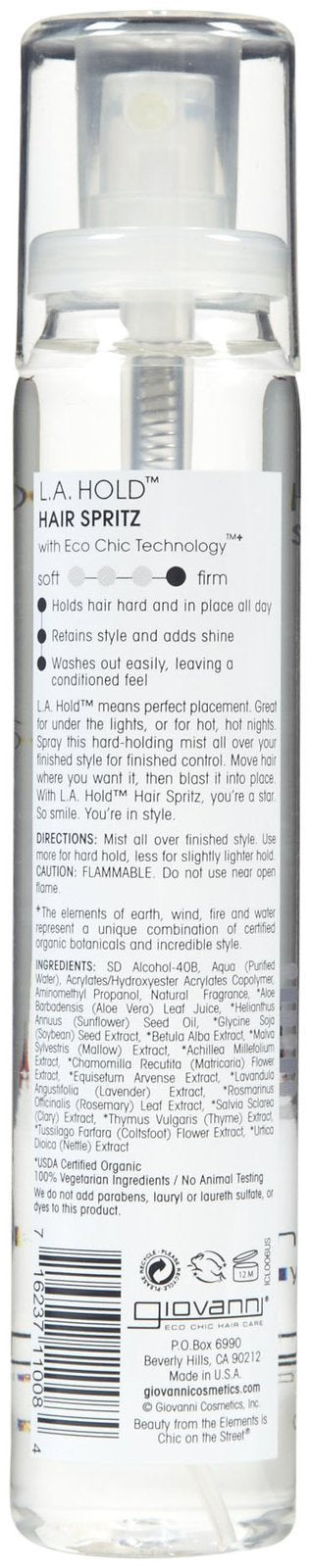 Giovanni LA Hold Hair Spritz - Strong Hold Hair Spray for Women & Men, Hairspray Extra Hold, Hair Setting Spray for Shine, Volume & Control