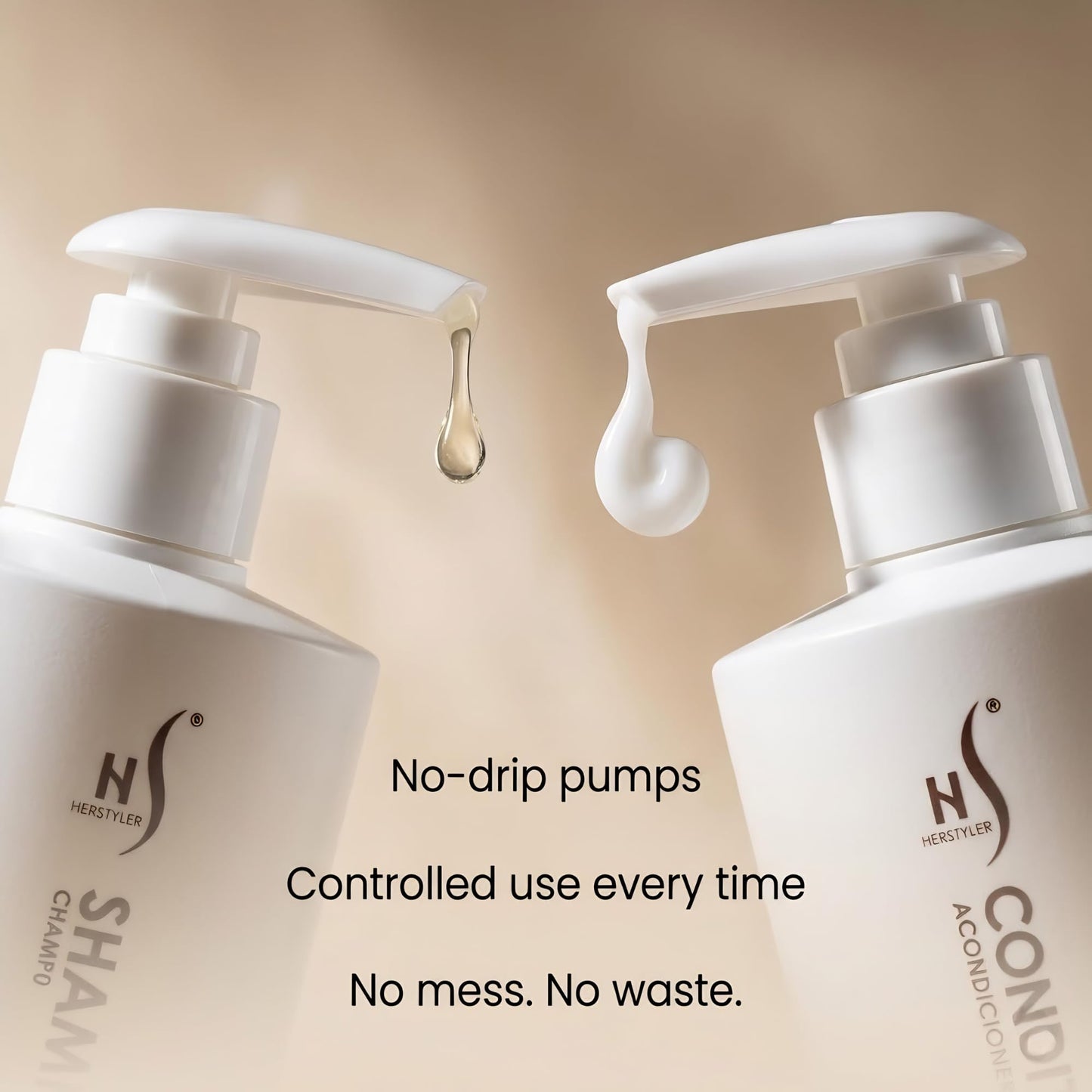 HerStyler Castor Oil Shampoo and Conditioner Set for Men - Cooling Mint Sensation - Contains Aloe and Purslane - Soothes Dry Flaky Scalp - Softer