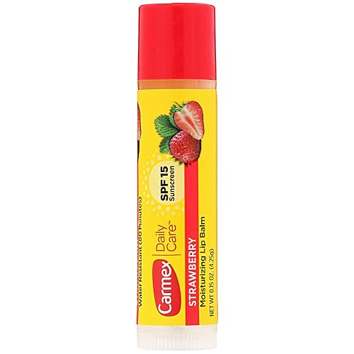 Carmex Cold Sore Relievers Carmex Daily Care Moisturizing Lip Balm Strawberry Spf 15, 0.15 Oz
