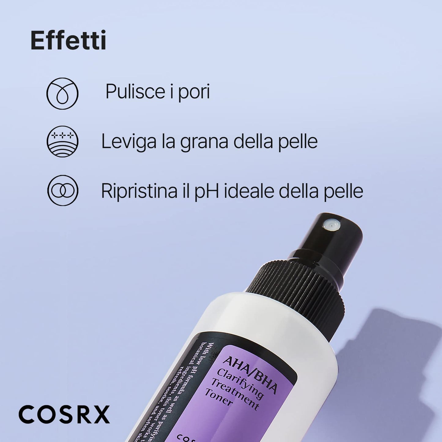COSRX AHA/BHA Treatment Toner 5.07 fl.oz/ 150ml, Facial Exfoliating Spray for Whiteheads, Pores, & Uneven Skin, Korean Toner, Not Tested on Animals