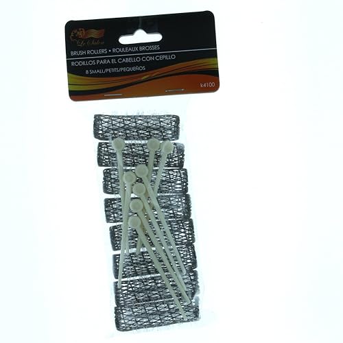 16 BRUSH ROLLERS & PINS Small Mini Hair Curlers Bristles 2" x 1/2" Kids Pageants (2 packs)