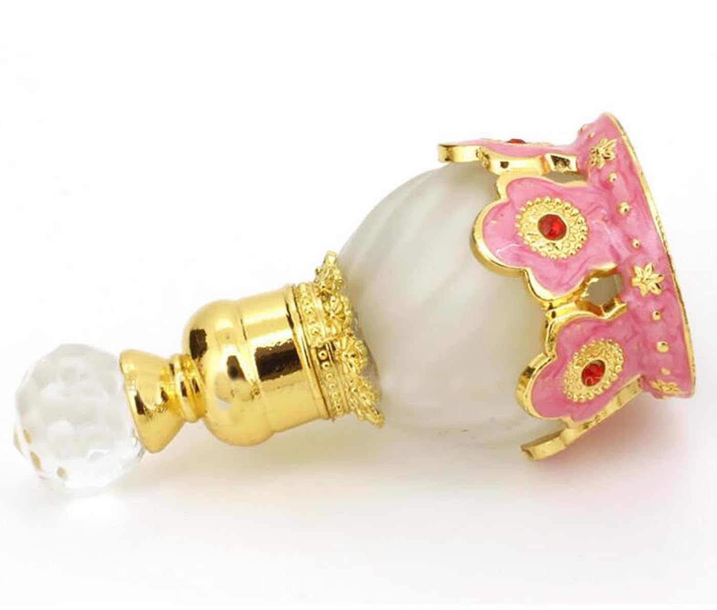 Suoirblss 0.5oz Retro Metal and Glass Perfume Bottle Refillable Empty Aromatherapy Essential Oil Bottle