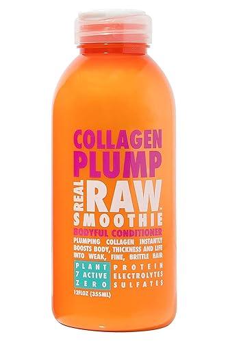 Real Raw Collagen Conditioner - Strengthen & Repair - No Water 100% Pure Aloe Juice & Coconut Water - Sulfate & Paraben Free, 12.0 Ounce, 1