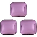 Set of 3 Contemporary Square Clamshell Compact Mirrors with Reflective Finish (Pink)