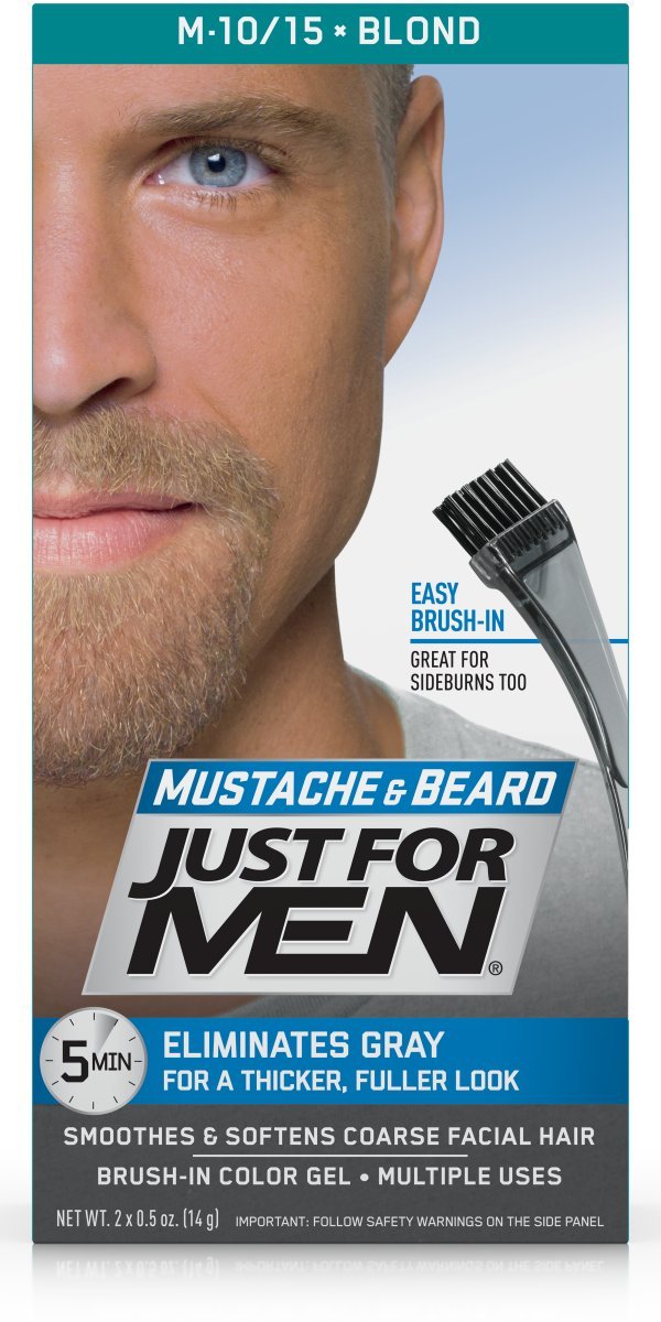 Just For Men Mustache And Beard Brush-In Color Gel, Blond