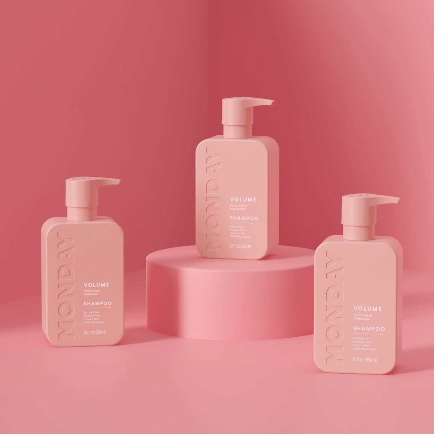 MONDAY HAIRCARE Volume Shampoo + Conditioner Set (2 Count) 12 oz. For Thin, Fine, and Oily Hair Made with Coconut Oil, Ginger Extract, and Vitamin E